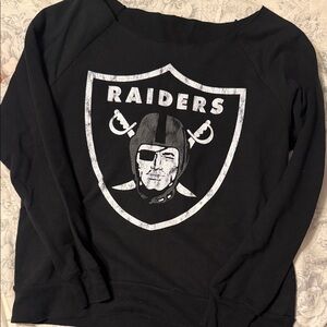 Women's Black Raiders Crew Neck Sweater